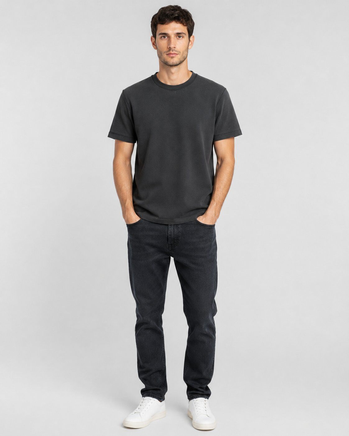 Grossista Mentex Homme - T-shirt Nero Testurizzato