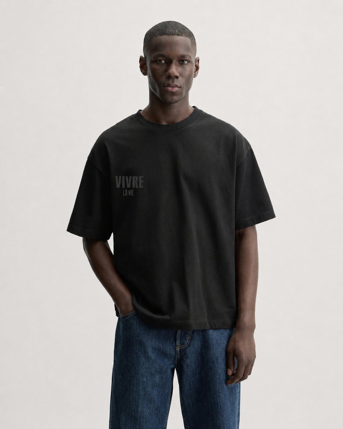 Grossista Mentex Homme - T-shirt Oversize Vivi la Vita