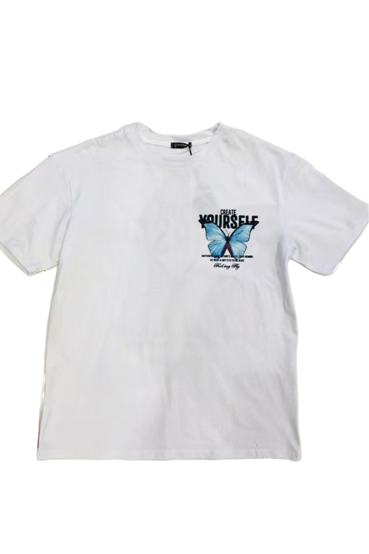 Wholesaler Mentex Homme - Plain men's round neck short sleeve T-shirt with butterfly pattern CREATE YOURSELF