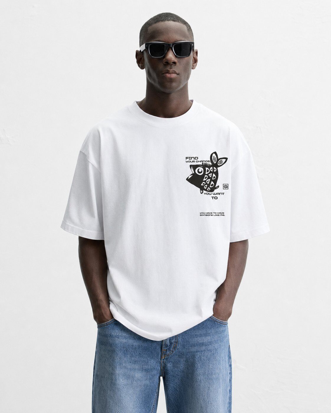 Großhändler Mentex Homme - Weißes Graphic Street T-Shirt