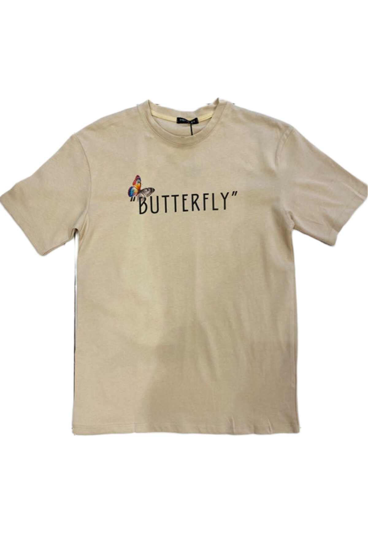 Wholesaler Mentex Homme - Plain men's round neck short sleeve T-shirt with BUTTERFLY pattern
