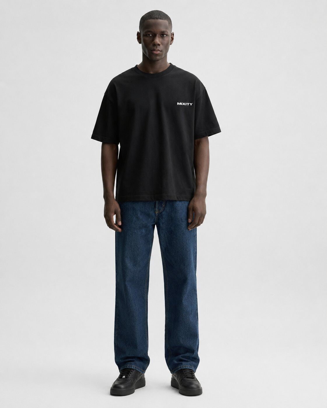 Großhändler Mentex Homme - Schwarzes Oversize-T-Shirt DUN IT