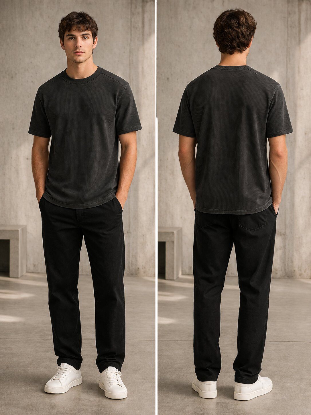 Wholesaler Mentex Homme - Men's Black Basic Comfort T-Shirt