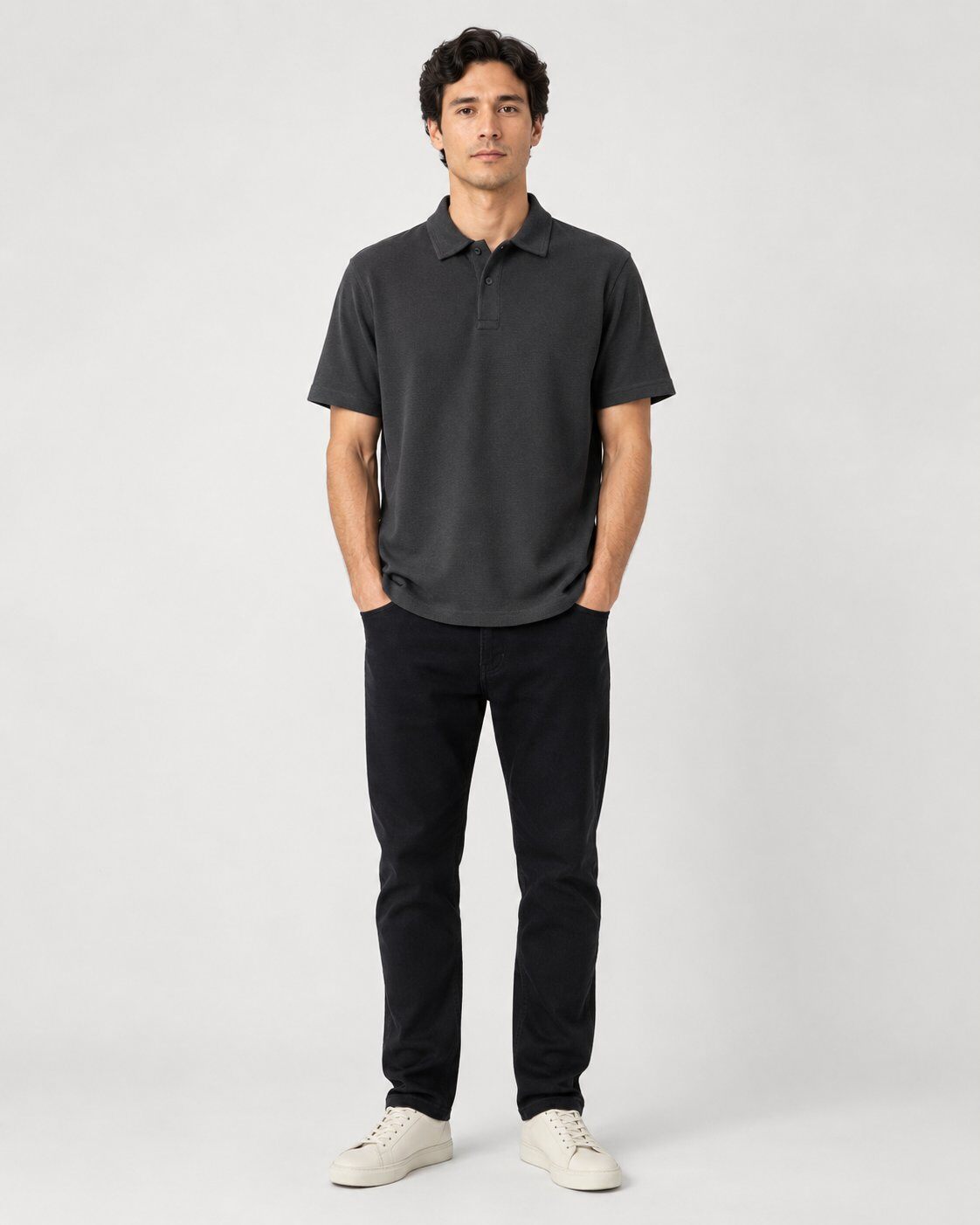 Grossista Mentex Homme - Elegante Polo Nero Testurizzato