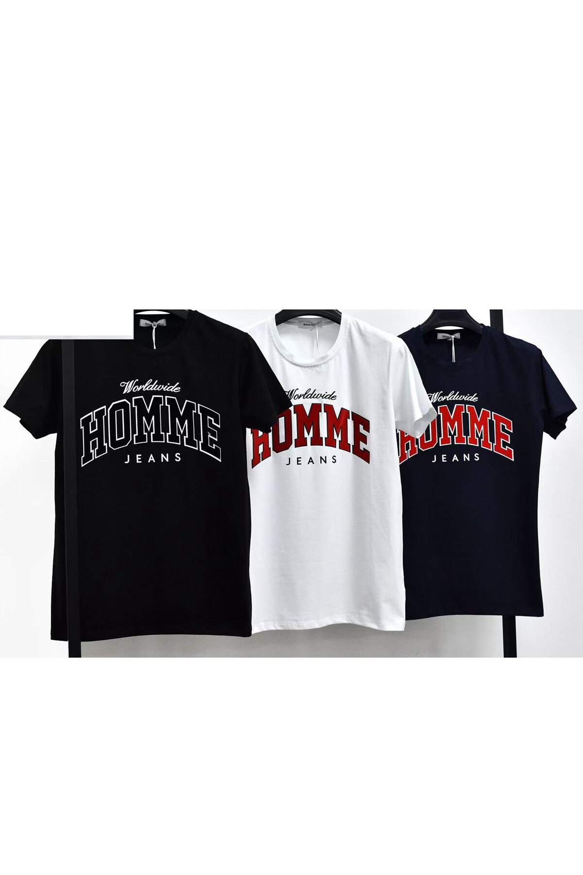Wholesaler Mentex Homme - UNA T-shirt Homme Short sleeves Rounds with pattern