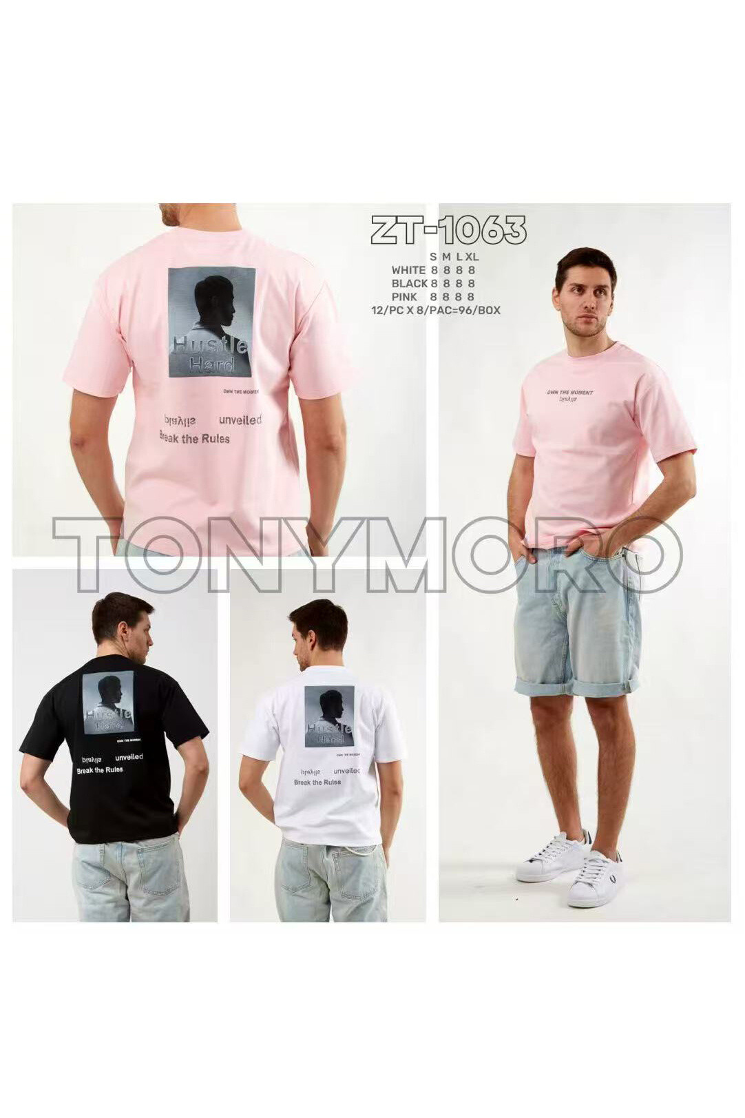 Grossista Mentex Homme - T-shirt corto uomo rotondo con motivo