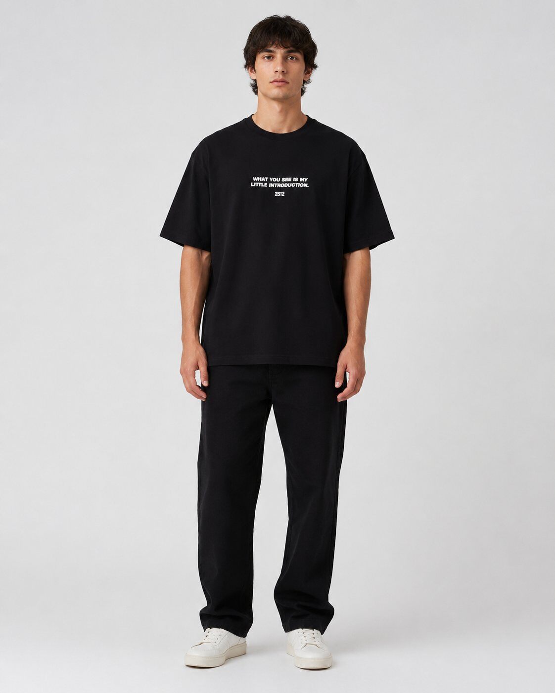 Großhändler Mentex Homme - Schwarzes Urban Text T-Shirt