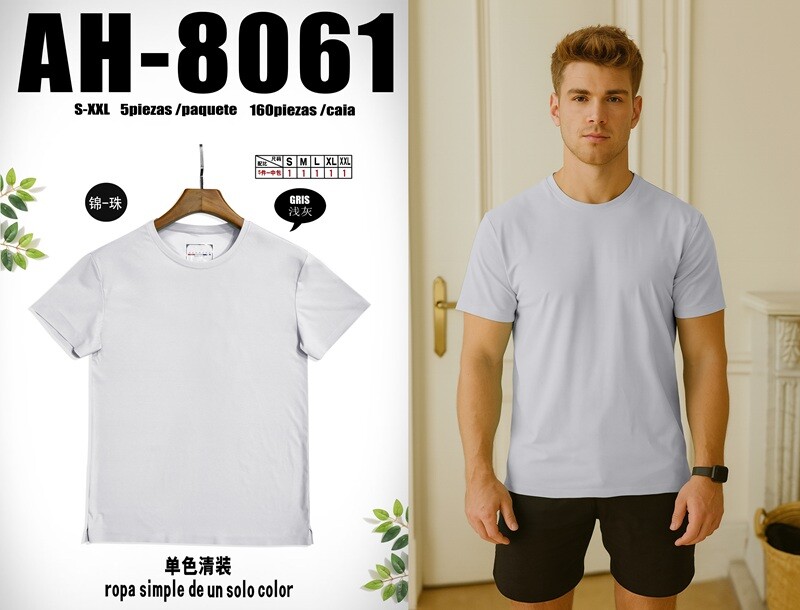 Grossiste Mentex Homme - Tshirt uni homme à matière respirante très confortable pour l'été