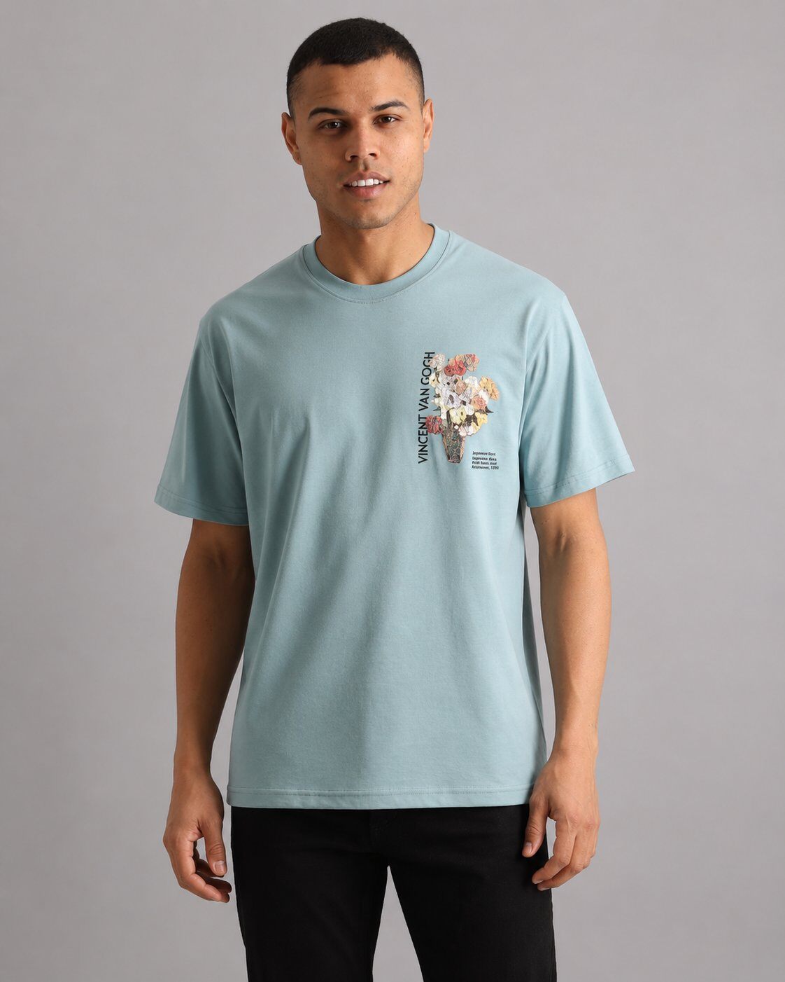 Grossista Mentex Homme - T-shirt Verde Acqua Van Gogh