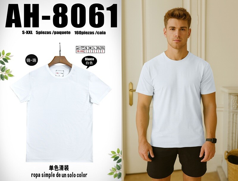 Grossiste Mentex Homme - Tshirt uni homme à matière respirante très confortable pour l'été