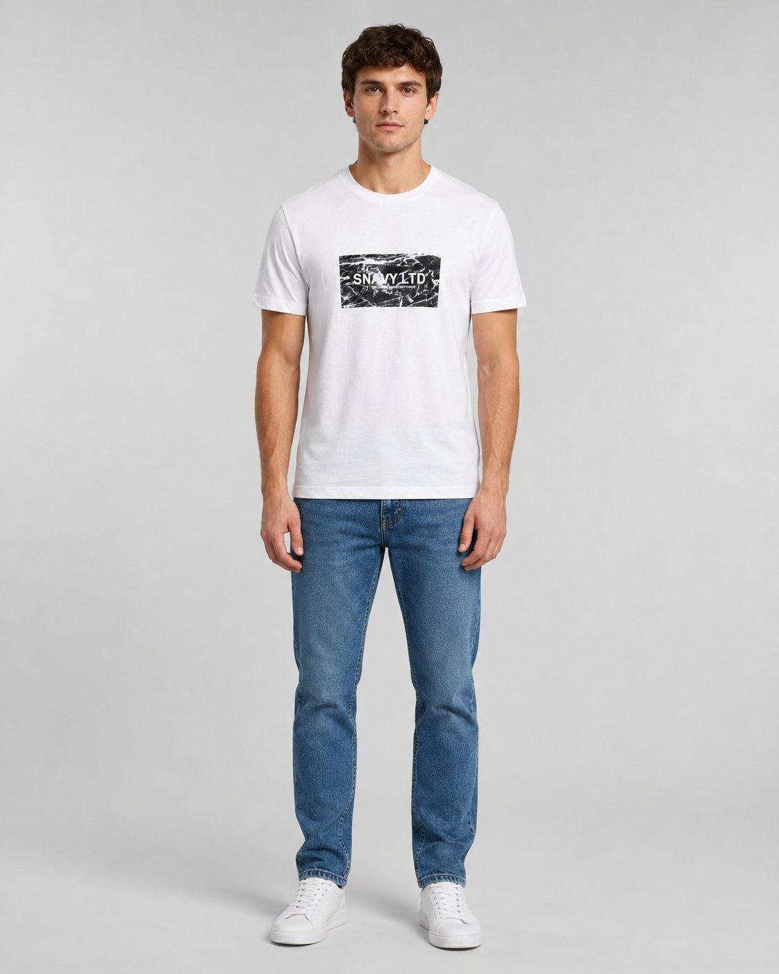 Großhändler Mentex Homme - Weißes Graphic Center T-Shirt