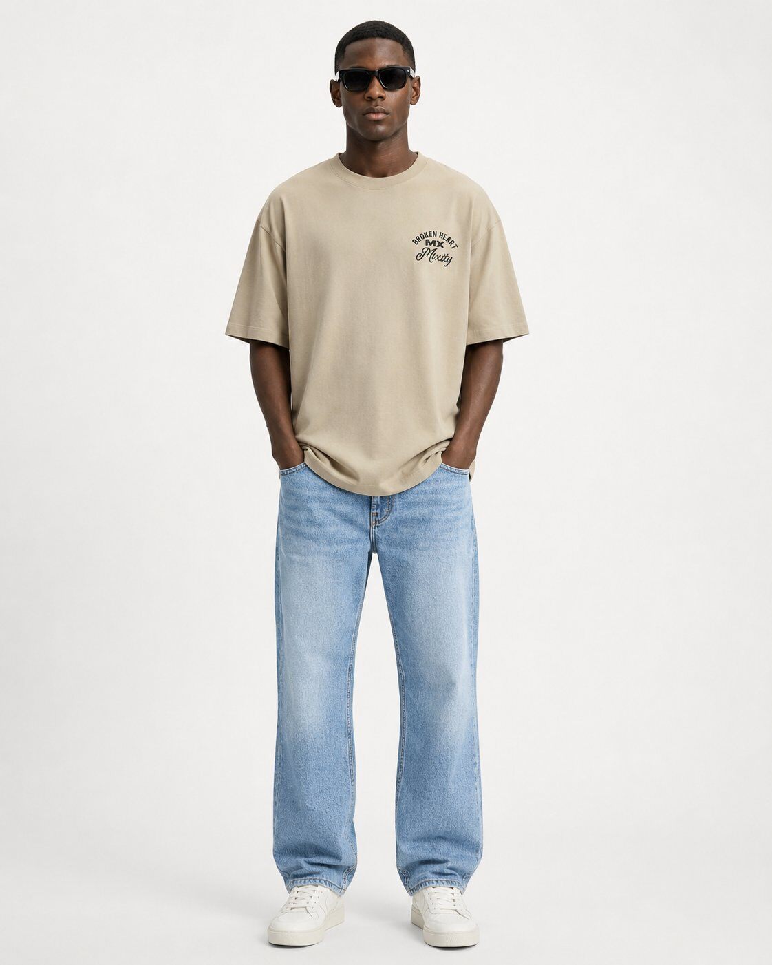 Grossista Mentex Homme - T-shirt Beige Broken Heart