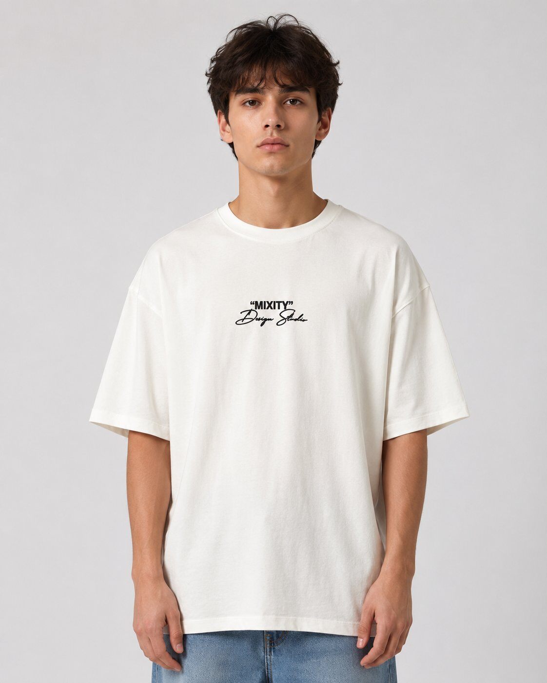 Grossista Mentex Homme - T-shirt Bianca con Schiena Artistica