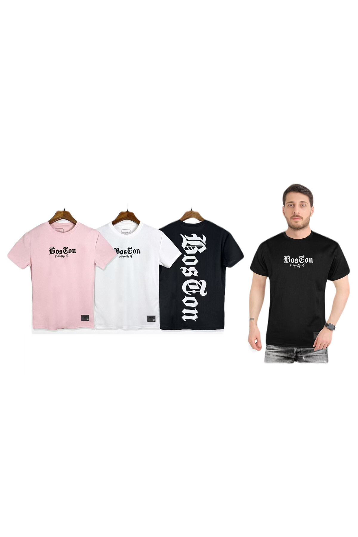 Mayorista Mentex Homme - Camiseta une Man Mangas cortas con cuello redondo con patrón "Boston"