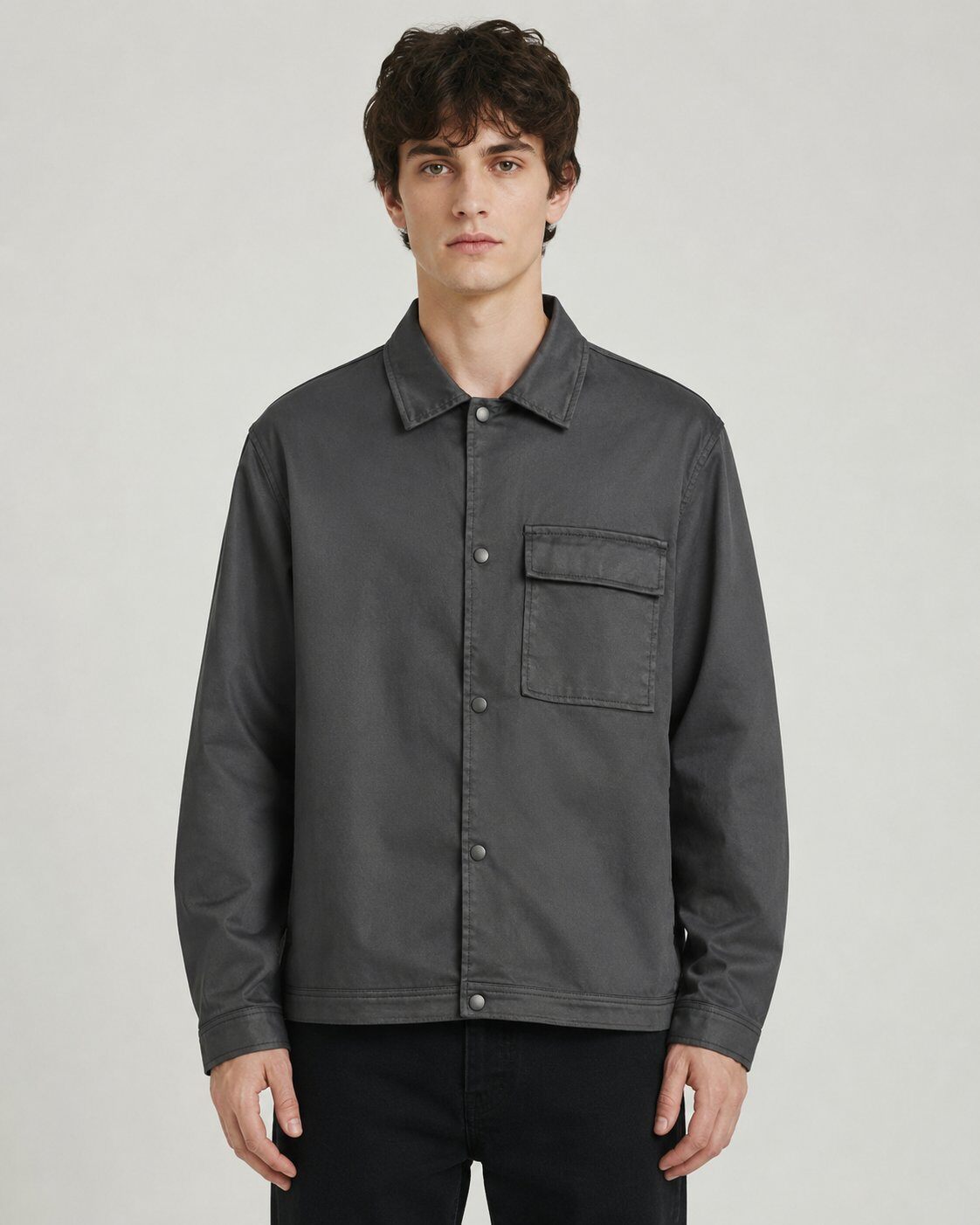 Grossiste Mentex Homme - Surchemise Noire Enduite Urban