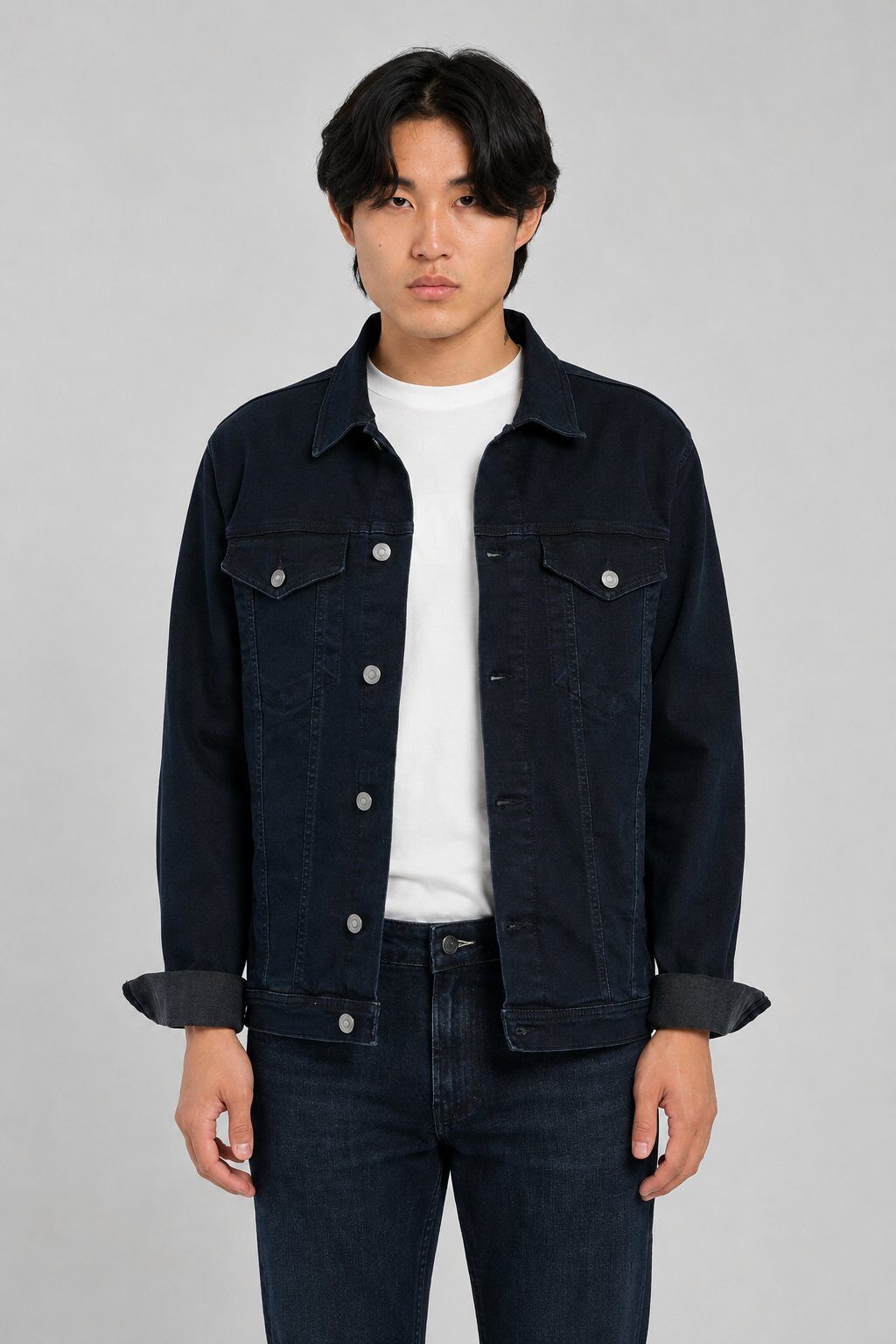 Großhändler Mentex Homme - Klassische Schwarze Jeansjacke