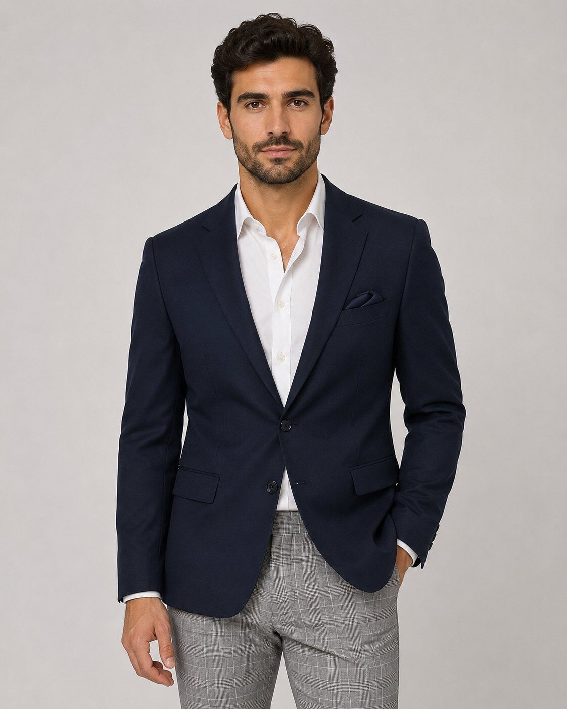 Grossista Mentex Homme - Blazer Blu Marino con Eleganza Strutturata