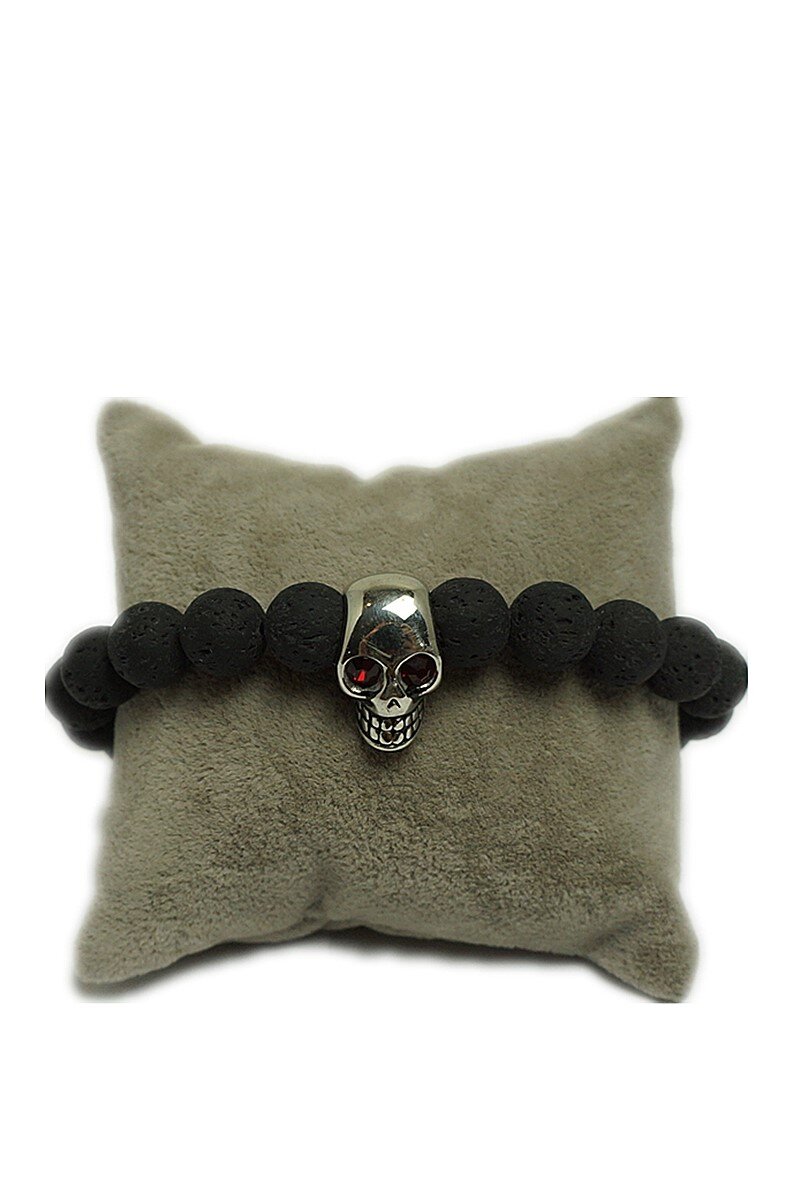 Wholesaler MET-MOI - Stainless steel and volcanic stone bracelet
