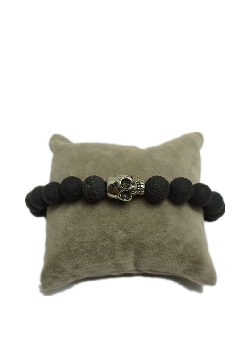Wholesaler MET-MOI - Stainless steel and volcanic stone bracelet