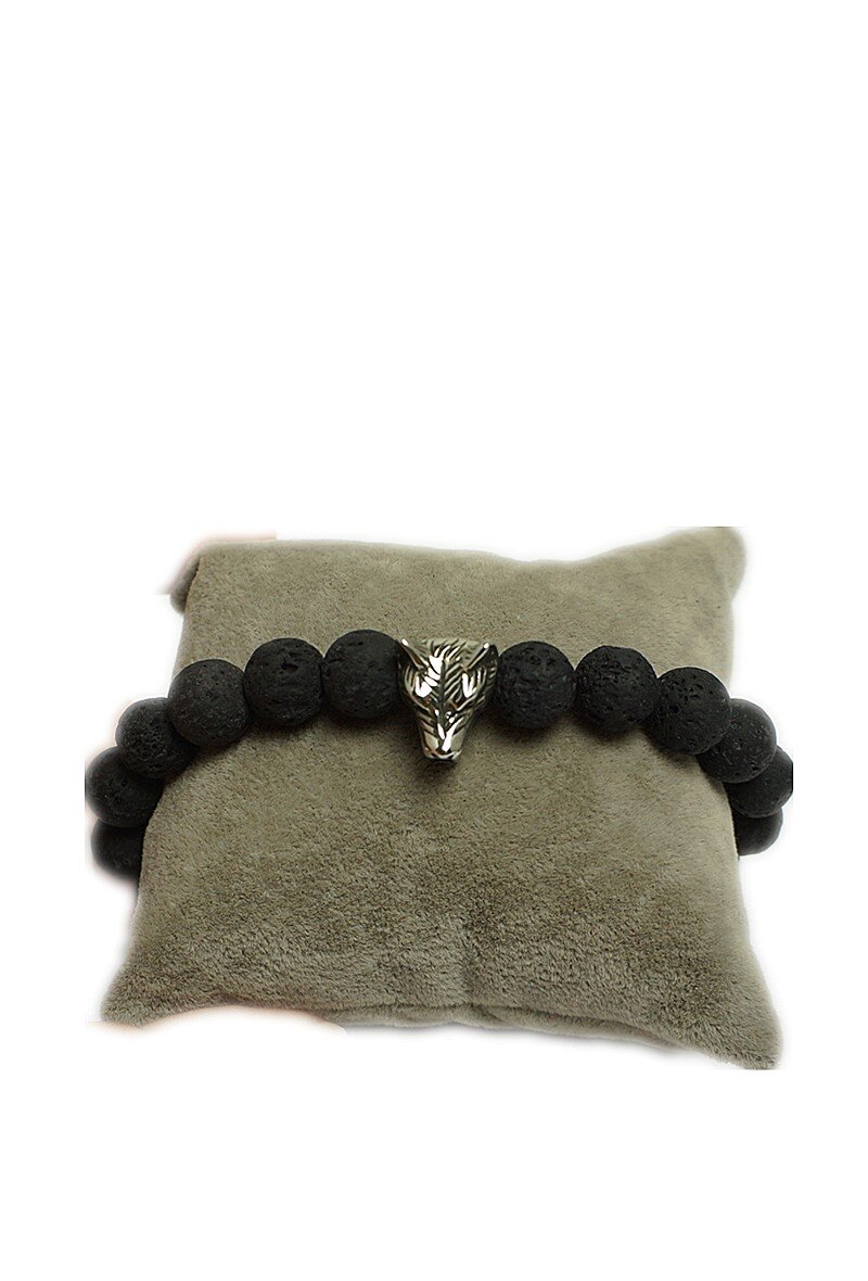 Wholesaler MET-MOI - Stainless steel and volcanic stone bracelet