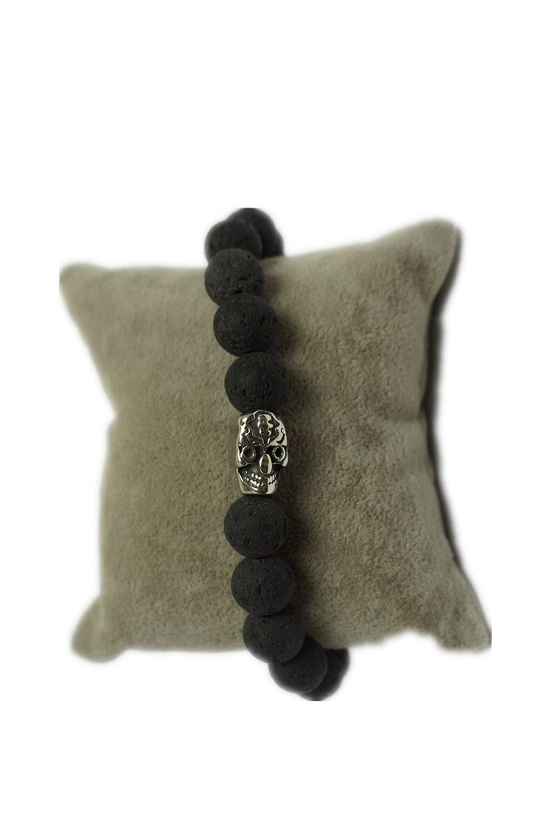 Wholesaler MET-MOI - Stainless steel and volcanic stone bracelet