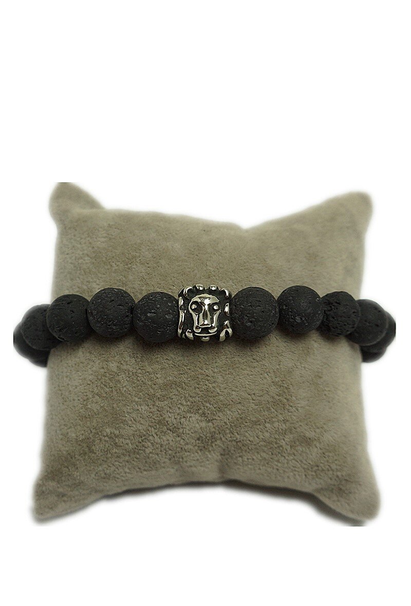 Wholesaler MET-MOI - Stainless steel and volcanic stone bracelet