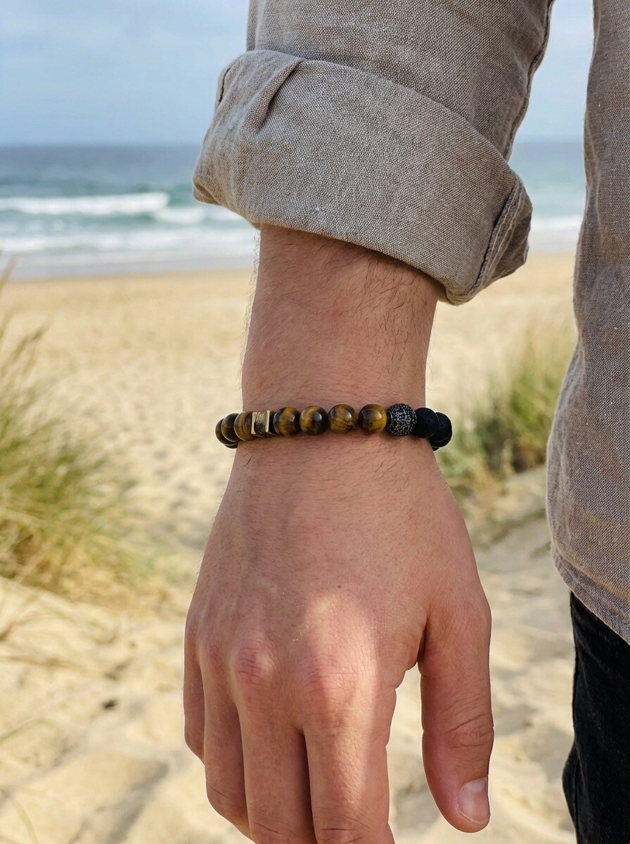Grossiste Michael John Montres - Bracelets Homme Pierre naturel 5