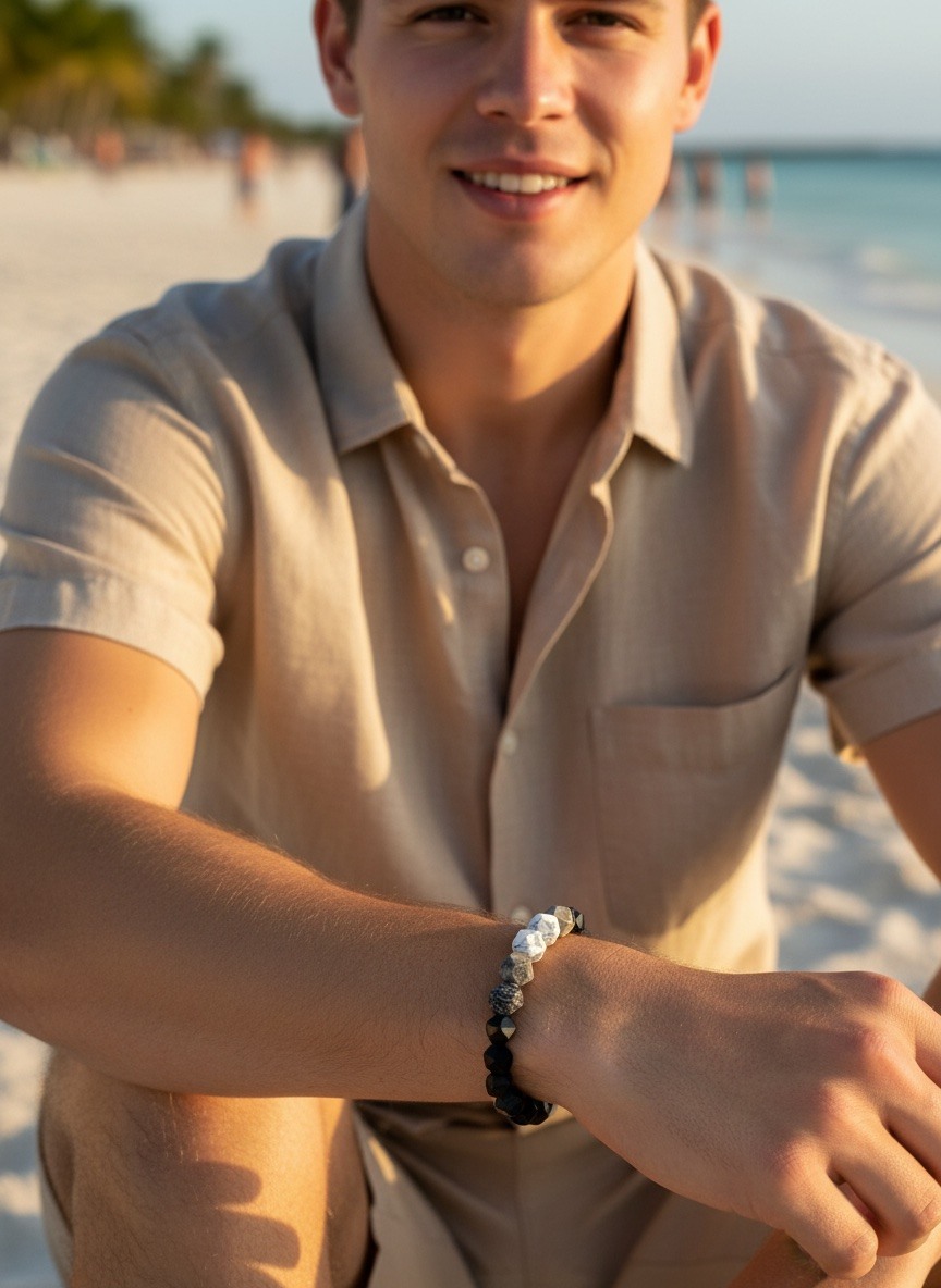 Grossiste Michael John Montres - Bracelets Homme Pierre naturel 11