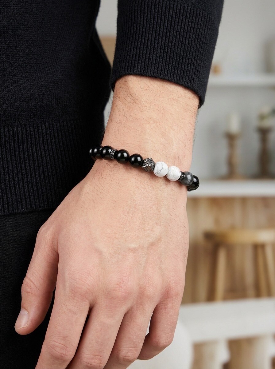 Grossiste Michael John Montres - Bracelets Homme Pierre naturel 15