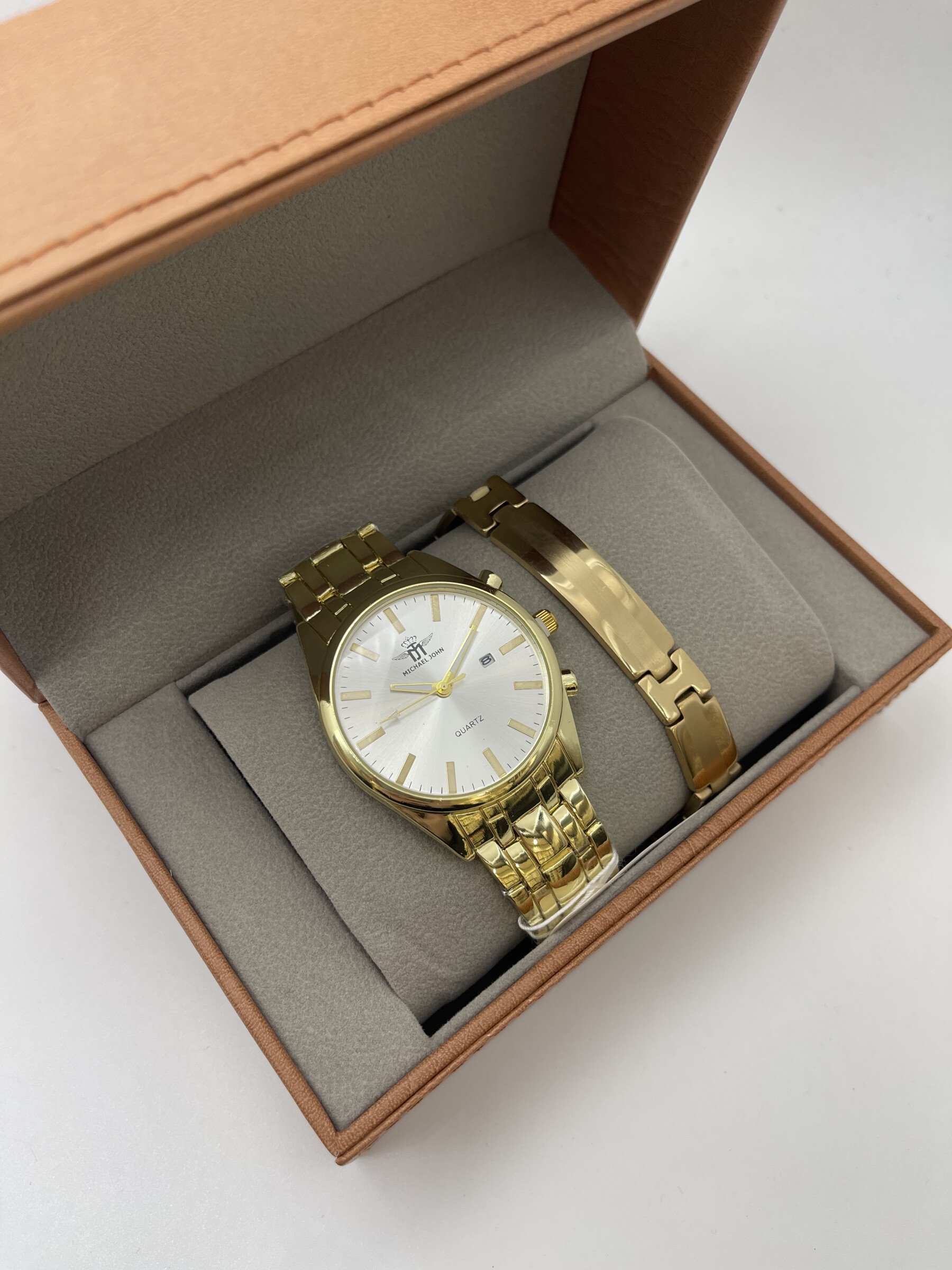 Grossista Michael John Montres - Cofanetto orologio uomo Michael John con gioielli in acciaio