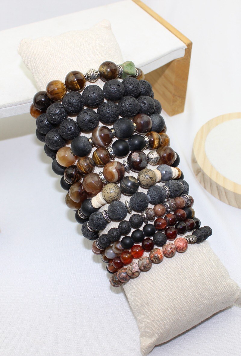 Mayorista MODELENE - H/M - Lote mixto de pulseras de piedra natural