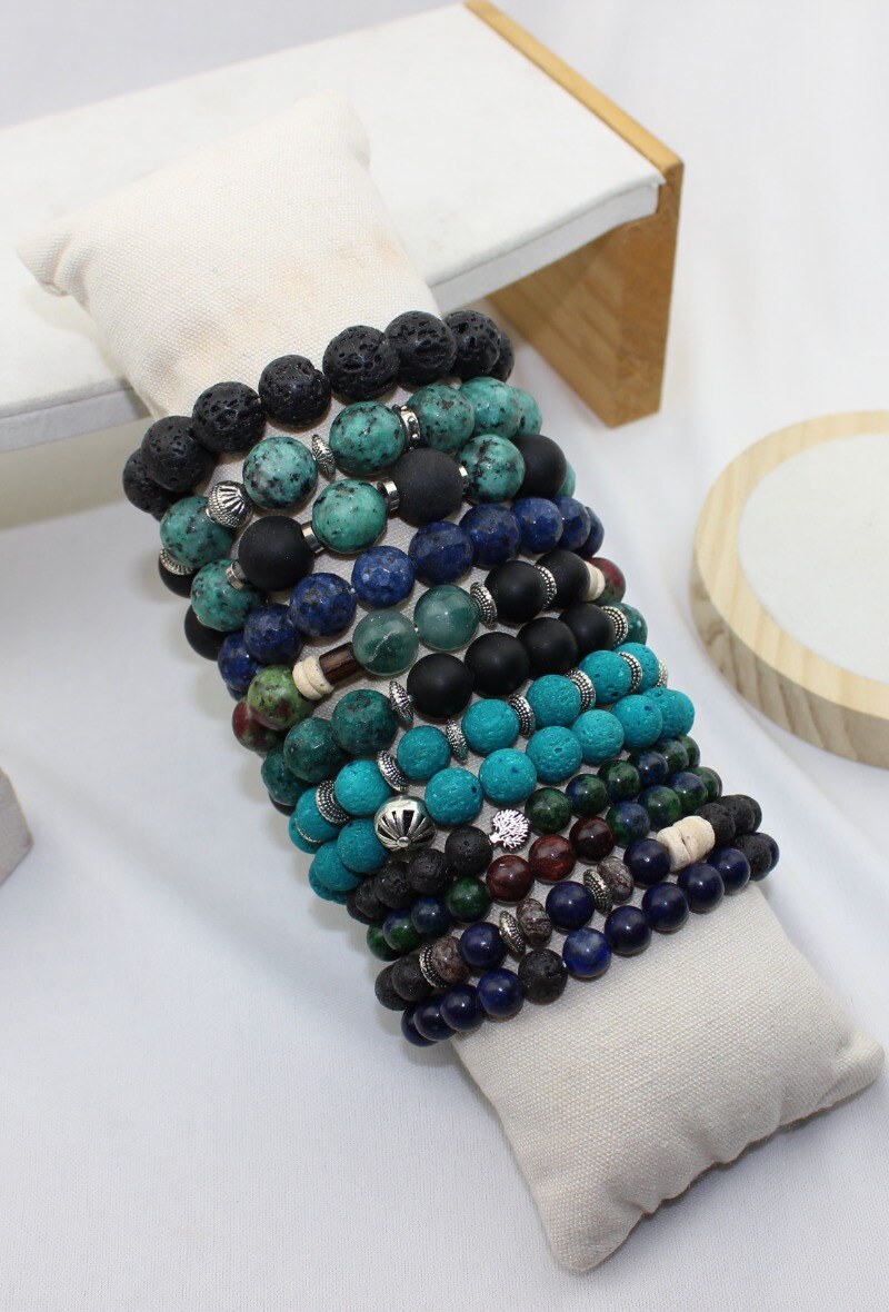 Mayorista MODELENE - H/M - Lote mixto de pulseras de piedra natural
