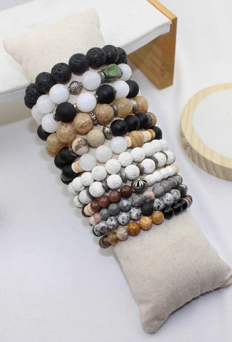 Mayorista MODELENE - H/M - Lote mixto de pulseras de piedra natural