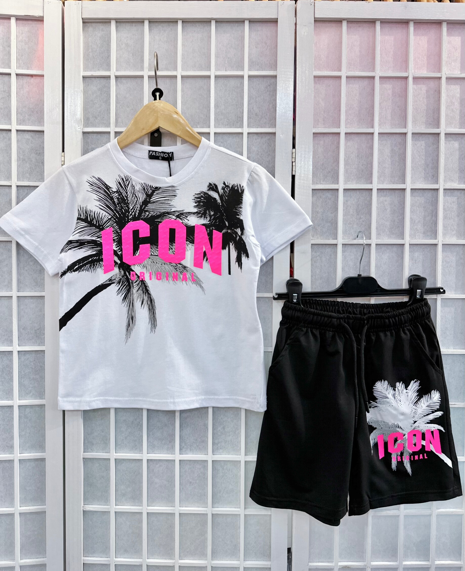 Wholesaler Mon Ami - Printed short tshirt set
