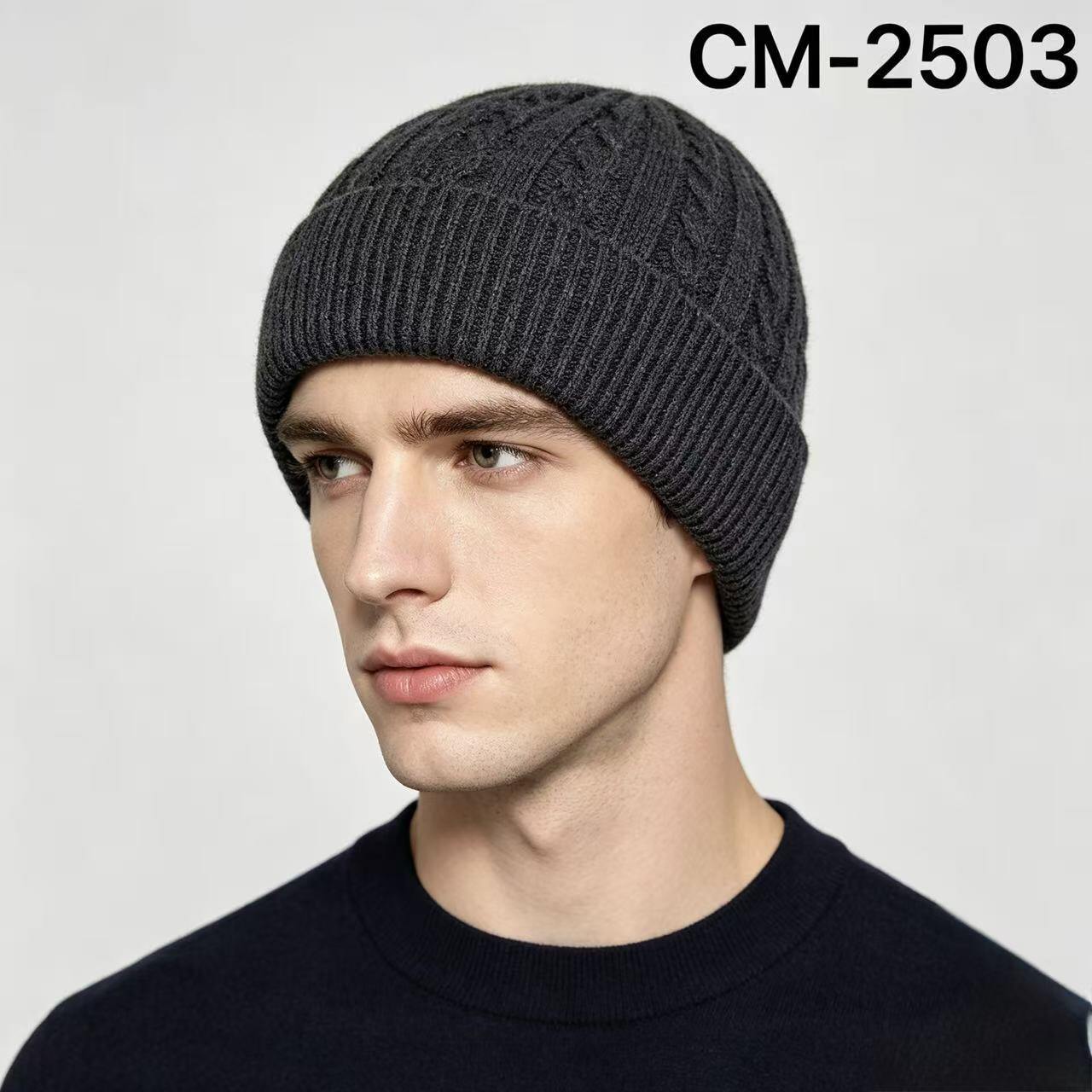 Wholesaler MONTE ALPI - MEN'S KNIT HAT WITH CABLE KNIT AND ROLLED RIBBED EDGE ENSURES A GOOD FIT AND EXTRA WARMTH
