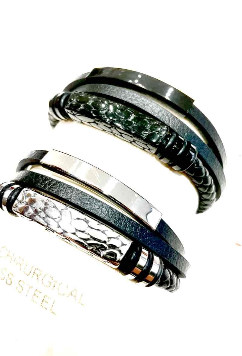 Grossiste MY ACCESSORIES PARIS - Bracelet cuir & acier
