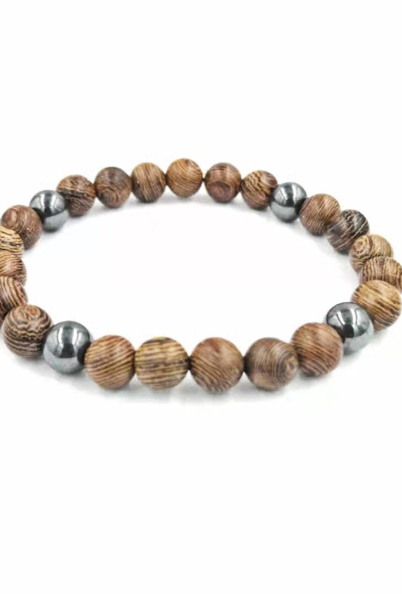 Wholesaler MYLENE ET FELIX - Wood and hematite bracelet