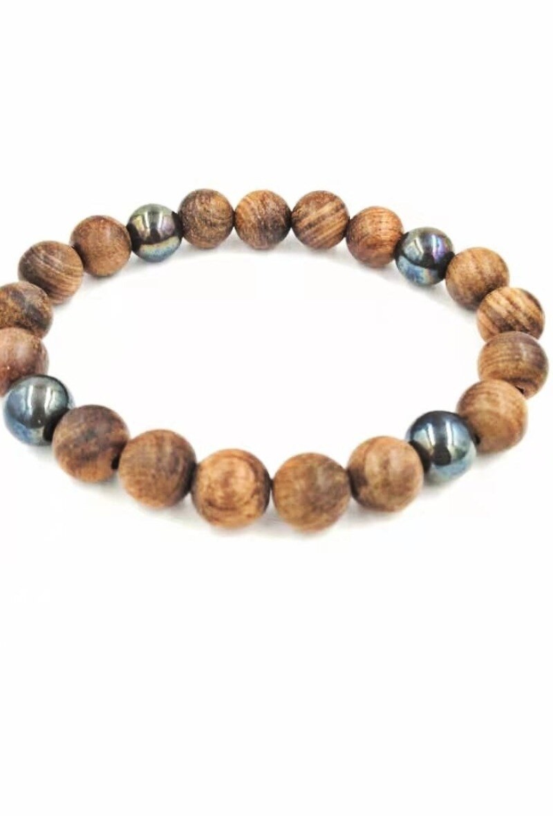 Wholesaler MYLENE ET FELIX - Wood and hematite bracelet