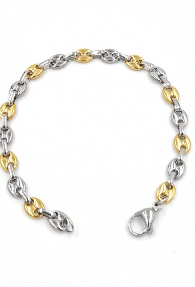 Wholesaler MYLENE ET FELIX - Bicolor coffee bean stainless steel bracelet
