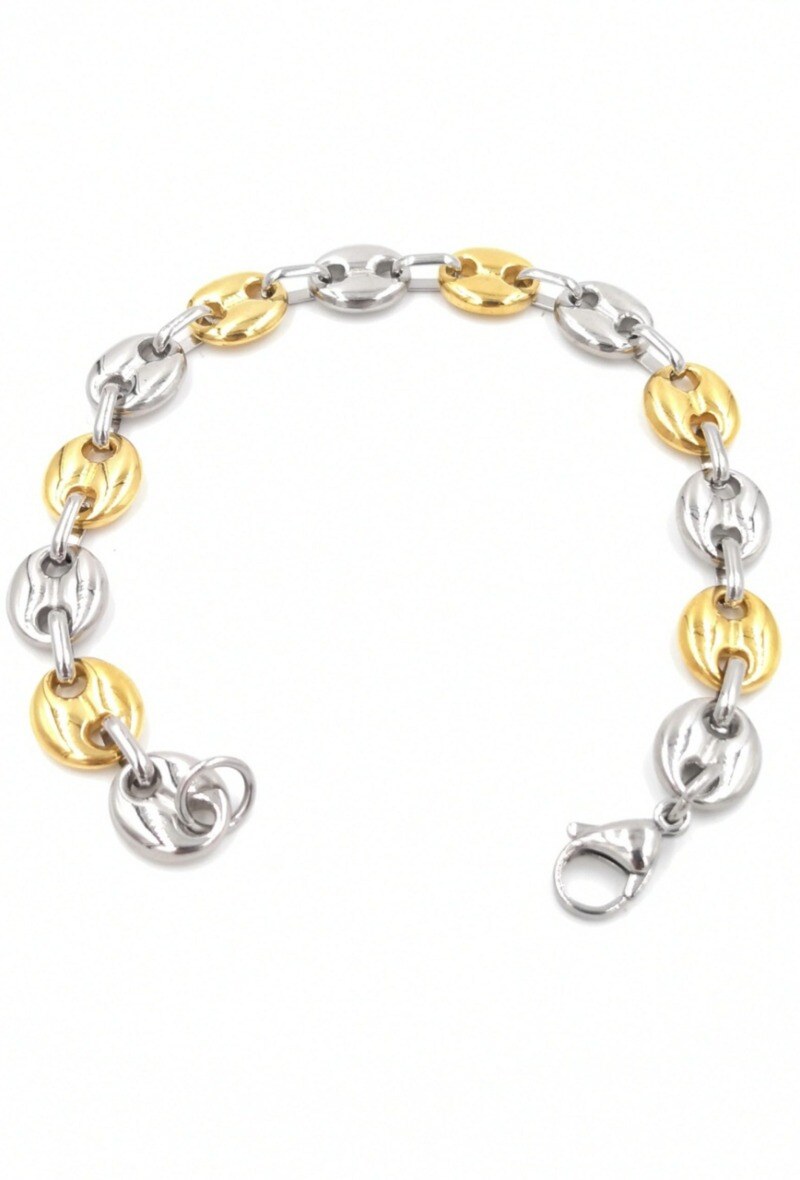 Wholesaler MYLENE ET FELIX - Bicolor coffee bean stainless steel bracelet