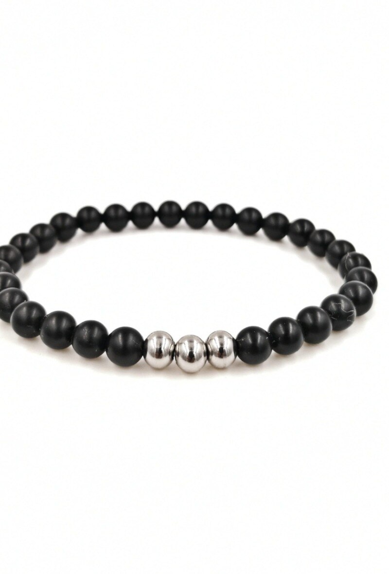 Wholesaler MYLENE ET FELIX - Lava Stone and Steel Bracelet