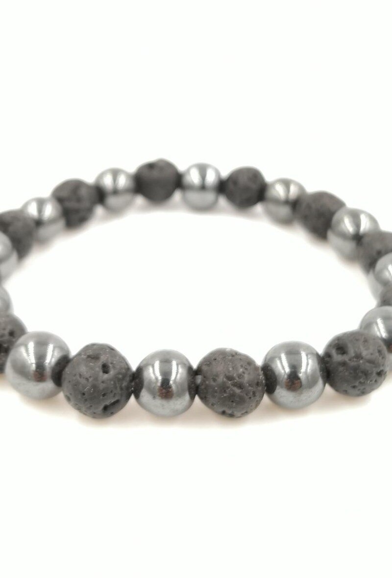 Wholesaler MYLENE ET FELIX - Lava Stone and Hematite Bracelet