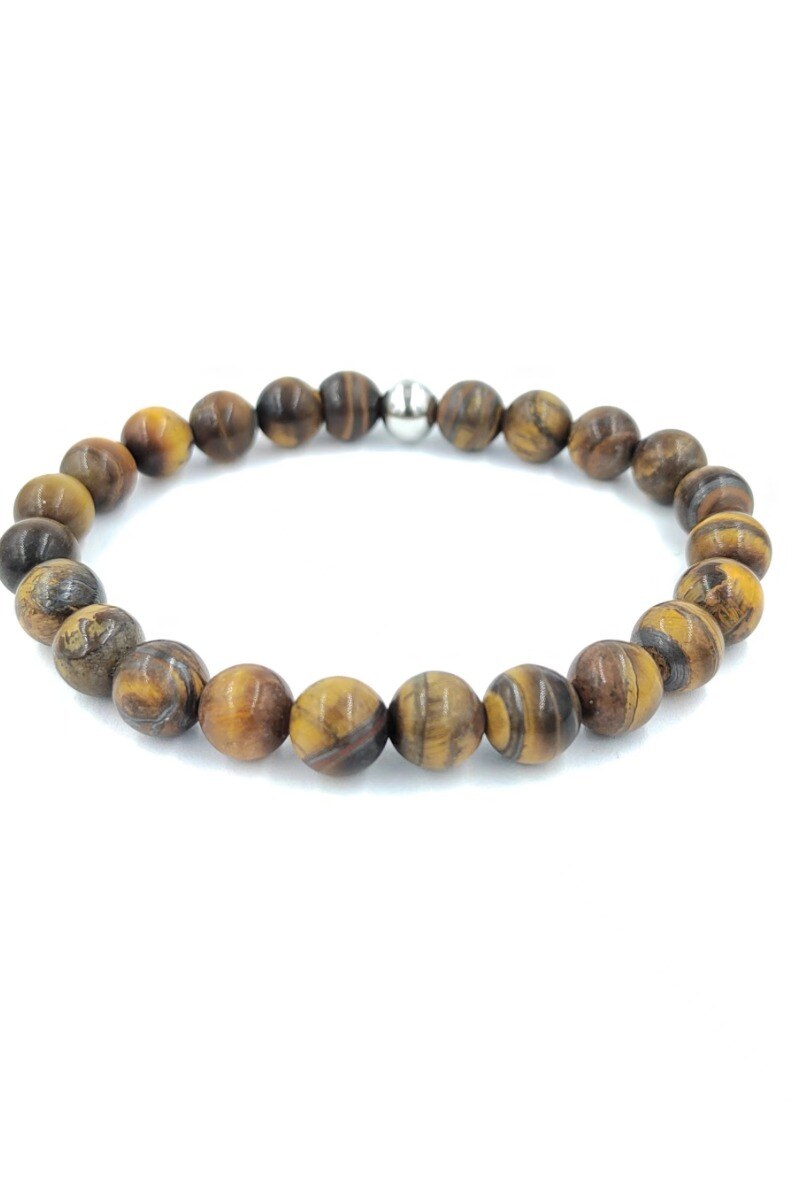 Großhändler MYLENE ET FELIX - Matter Tigeraugen-Herrenarmband