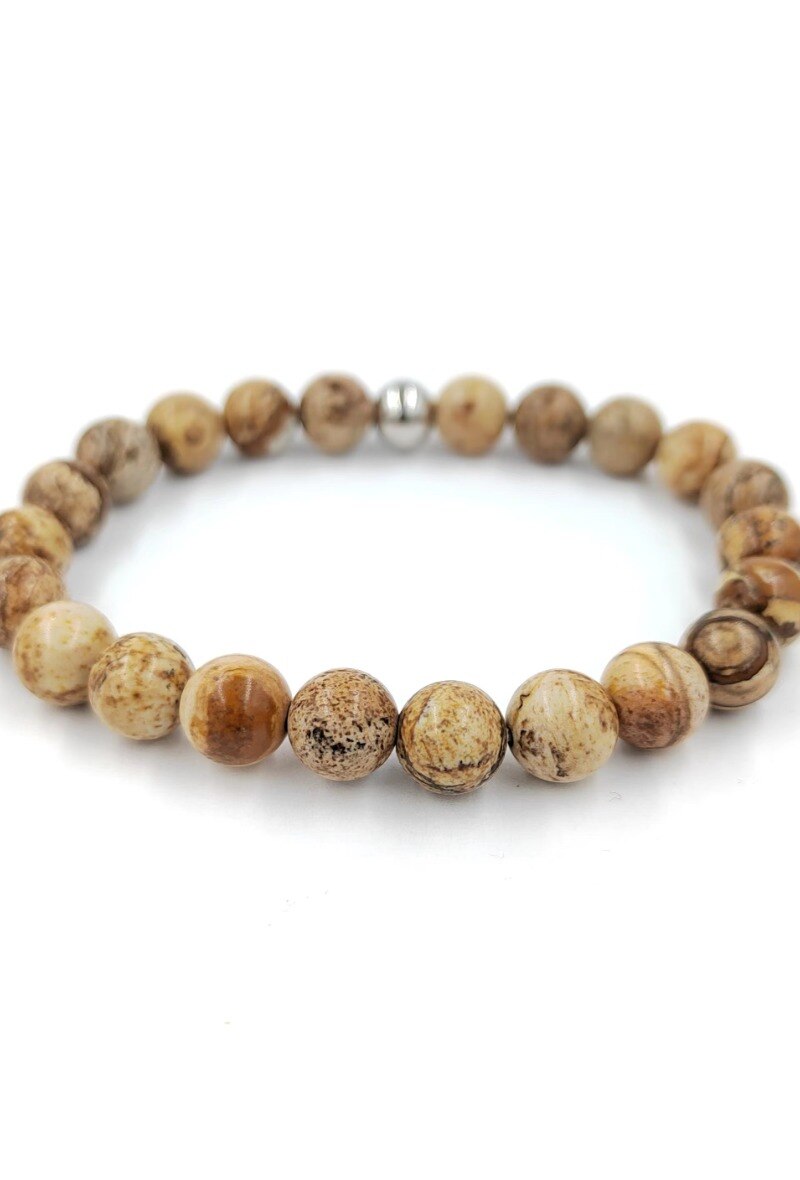 Wholesaler MYLENE ET FELIX - Landscape jasper stone bracelet for men