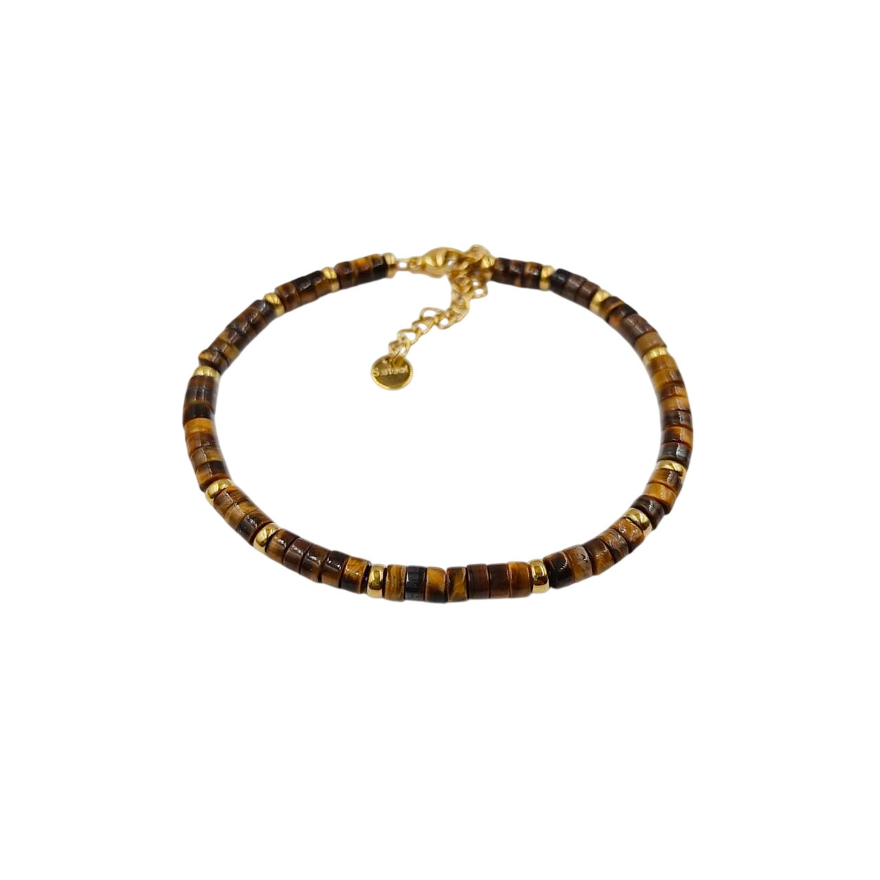 Großhändler MYLENE ET FELIX - Flachstein-Tigerauge-Armband