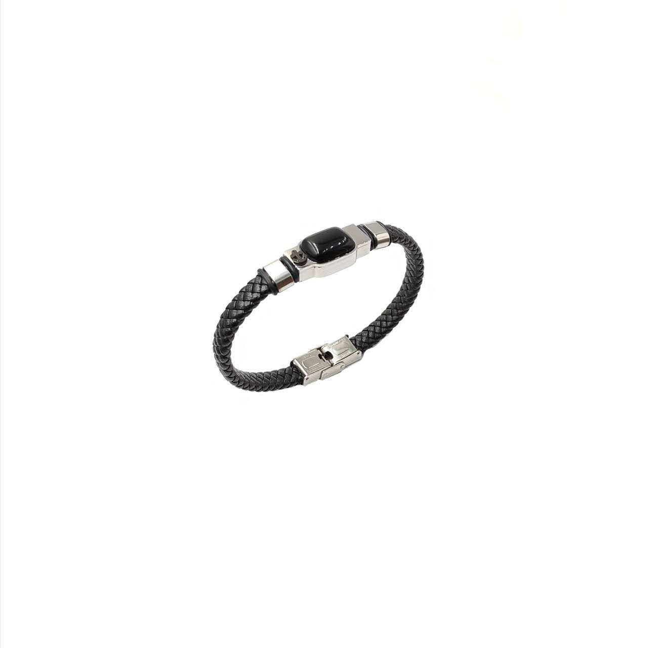 Grossista MYLENE ET FELIX - Bracciale in pelle con Pierre Onyx
