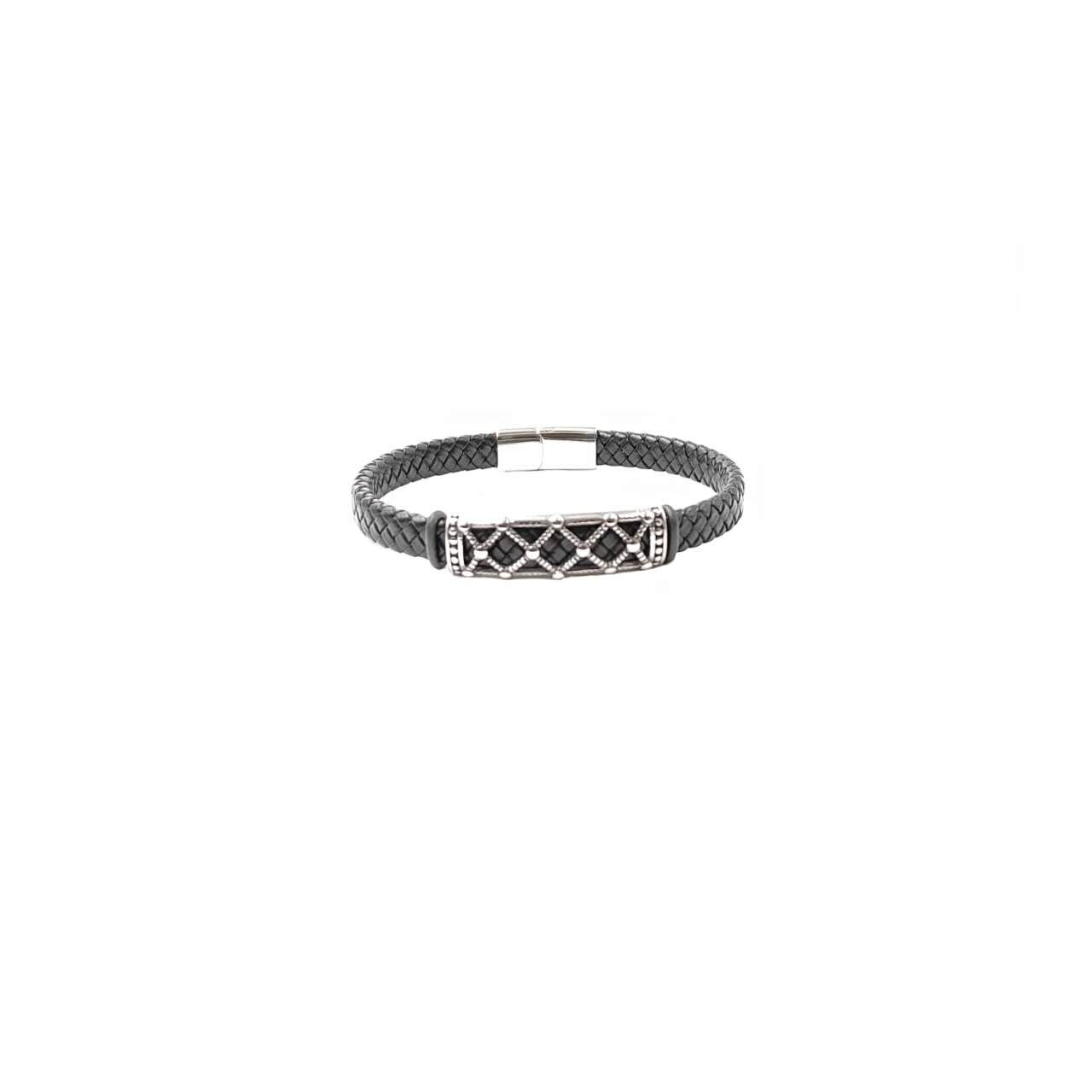 Grossista MYLENE ET FELIX - Bracciale in pelle intrecciata con piccoli cerchi