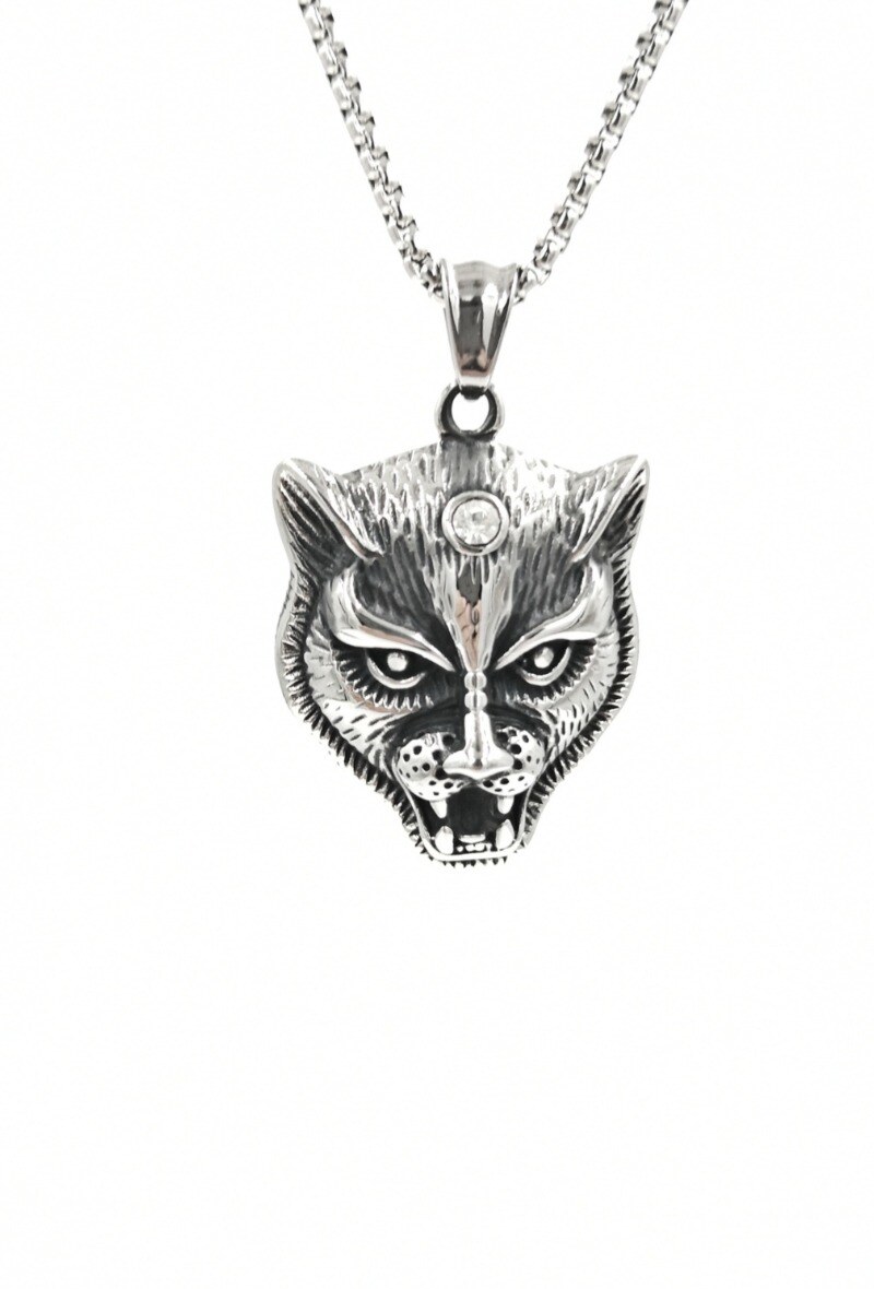 Mayorista MYLENE ET FELIX - Collar de hombre con colgante de cabeza de pantera de acero inoxidable animales