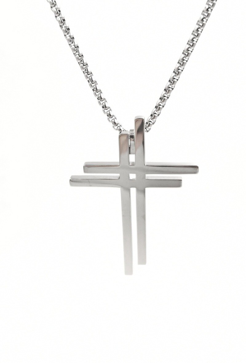 Großhändler MYLENE ET FELIX - Edelstahl-Kreuz-Halskette Herrenanhänger