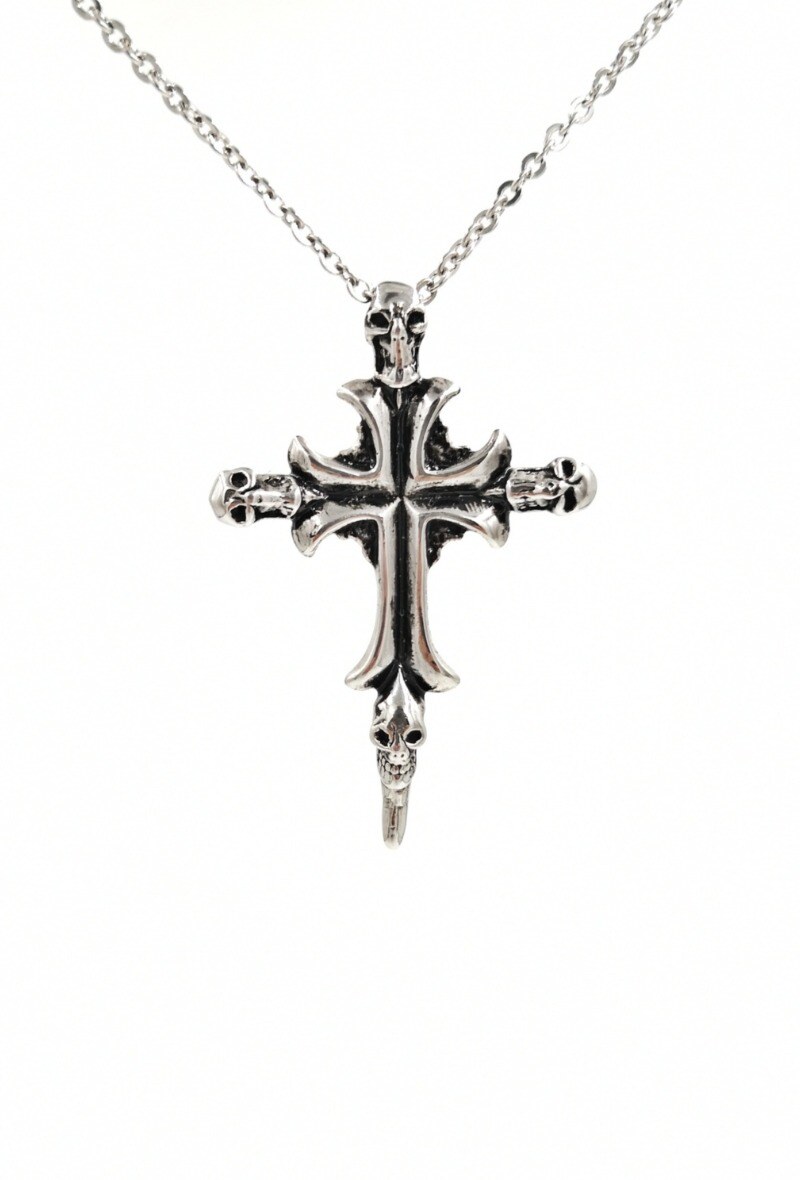Großhändler MYLENE ET FELIX - Totenkopf Kreuz Halskette Anhänger Edelstahl